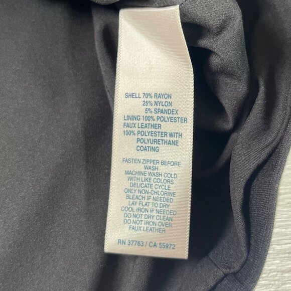 Rafaella Moto Jacket Womens Size 10 Black New Faux Leather Modern Tapestry - Picture 7 of 10